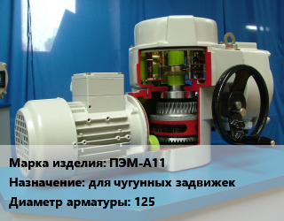 Электропривод ПЭМ-А11 для чугунных задвижек 125, шт цена от 32520 Тг / шт, где купить, условия доставки в Костанае и Костанайской области